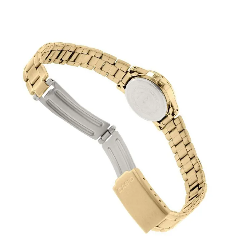 Casio Black Dial Gold Case Ladies Watch- LTP-V002G-1B